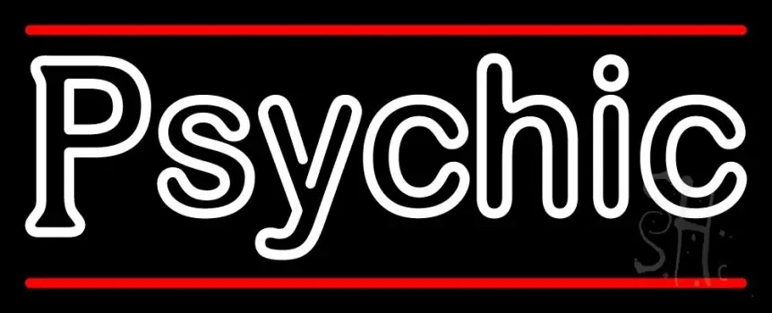 White Double Stroke Psychic And Red Line Neon Sign