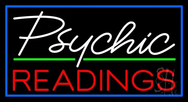 White Psychic Red Readings With Border Neon Sign