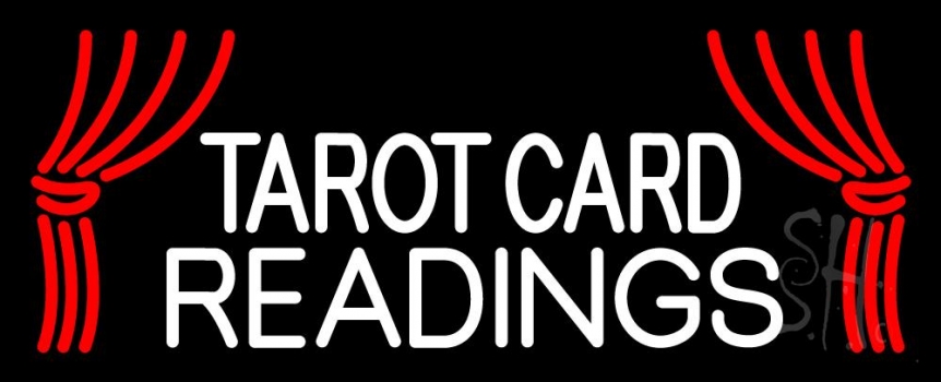 White Tarot Card Readings Neon Sign