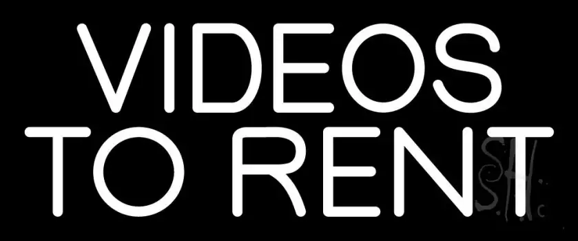White Videos To Rent Neon Sign