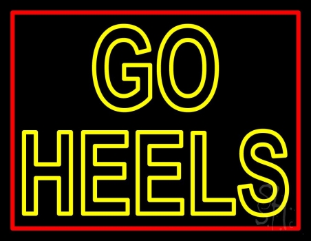 Yellow Go Heels Neon Sign