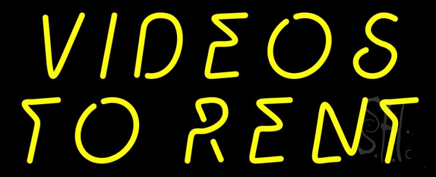 Yellow Videos To Rent Neon Sign
