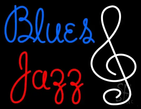 Blue Blues Red Jazz Neon Sign
