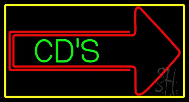 Cds With Arrow Neon Sign