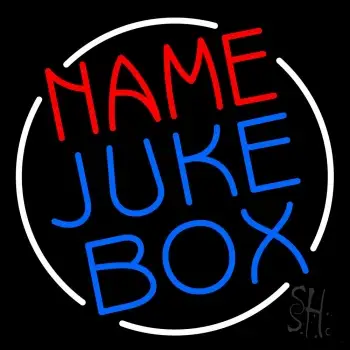 Custom Juke Box White Border Neon Sign