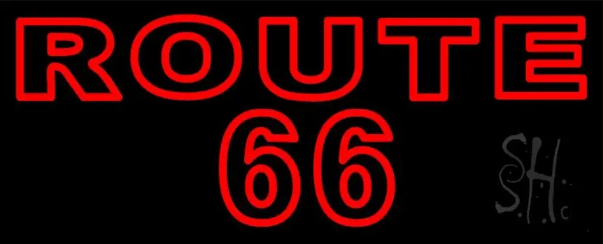 Double Stroke Route 66 Neon Sign