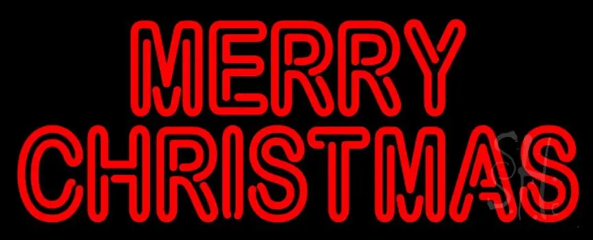Red Double Stroke Merry Christmas Neon Sign
