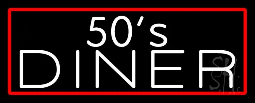 White 50s Diner Neon Sign