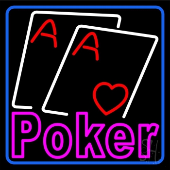 Cards Pink Poker Neon Sign