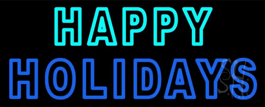 Double Stroke Happy Holidays Neon Sign