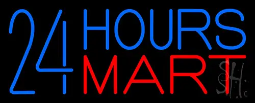24 Hours Mini Mart Neon Sign