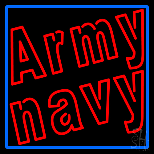 Army Navy With Blue Border Neon Sign