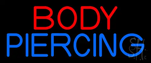 Blue Body Piercing Neon Sign