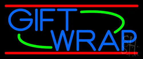 Blue Gift Wrap Neon Sign