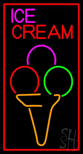Colorful Ice Cream Cone Neon Sign