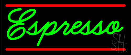 Cursive Green Espresso Neon Sign
