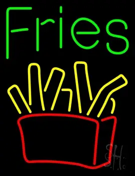 Green Fries Logo Neon Sign