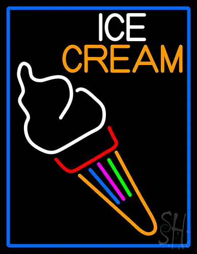 Fancy Ice Cream Cone Neon Sign