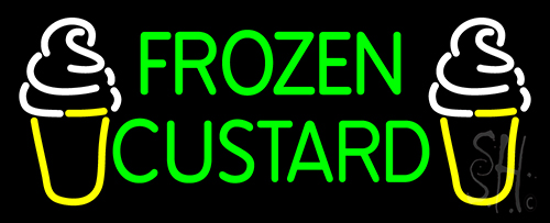 Green Frozen Custard With Logo Neon Sign