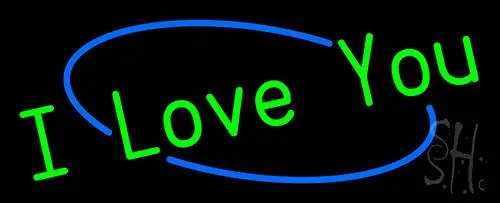 Green I Love You Neon Sign