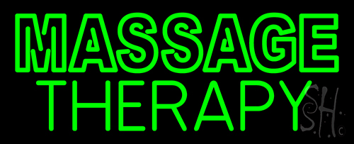 Green Massage Therapy Neon Sign