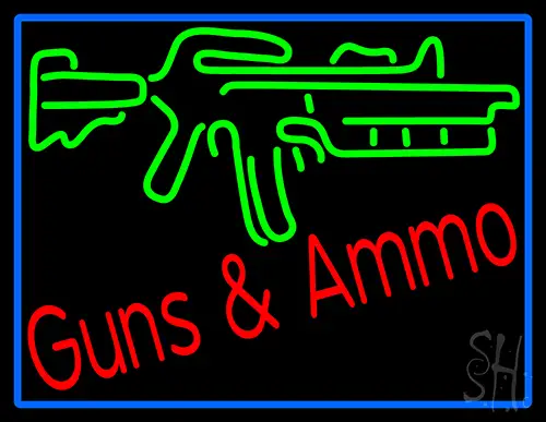 Gun Ammo Neon Sign