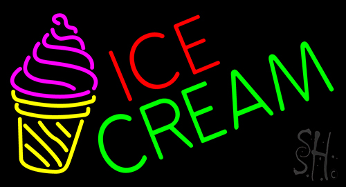 Ice Cream Cone Image Neon Sign