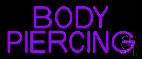 Purple Body Piercing Neon Sign