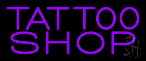 Purple The Tattoo Shop Neon Sign