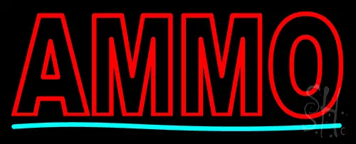 Red Ammo Turquoise Line Neon Sign