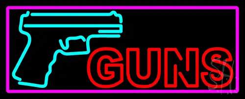 Red Gun Turquoise Logo Neon Sign