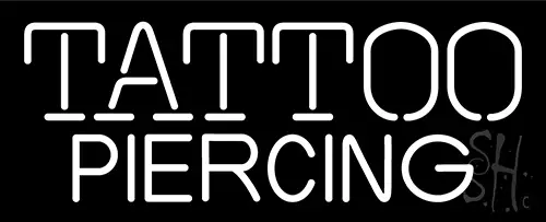 White Tattoo Piercing Neon Sign