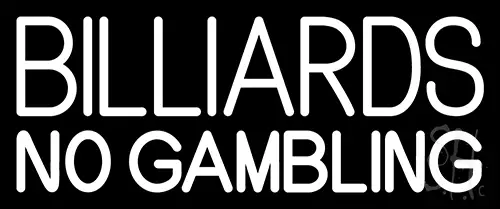 Billiards No Gambling 3 Neon Sign