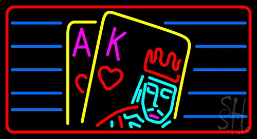 Poker With Border 5 Neon Sign