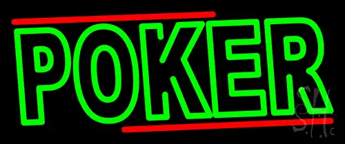 Double Storke Poker 3 Neon Sign