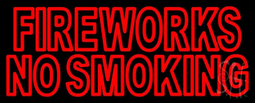 Double Stroke Fire Works No Smoking Neon Sign