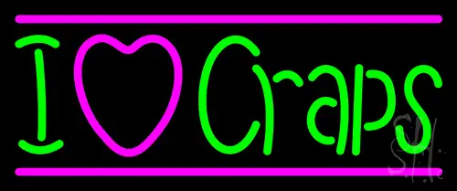 I Love Craps 3 Neon Sign