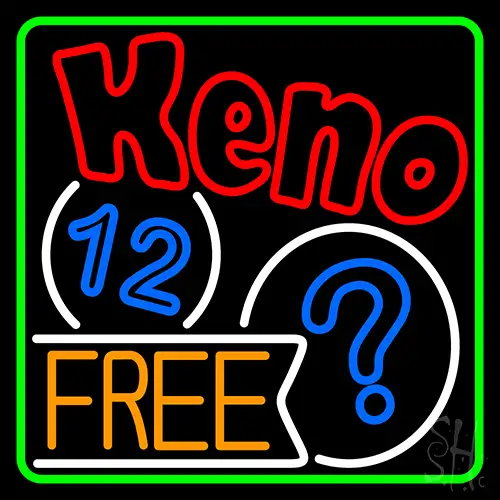 Keno Free 1 Neon Sign