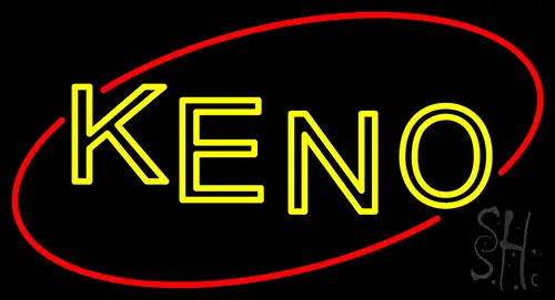 Keno With Oval Neon Sign