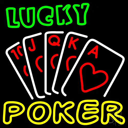 Lucky Poker Neon Sign