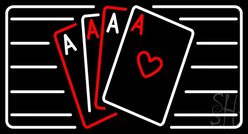 Poker Cards Icon 6 Neon Sign