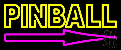 Pinball With Arrow 2 Neon Sign
