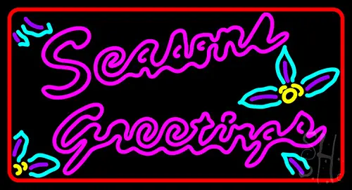 Seasons Greetings With Holy 1 Neon Sign