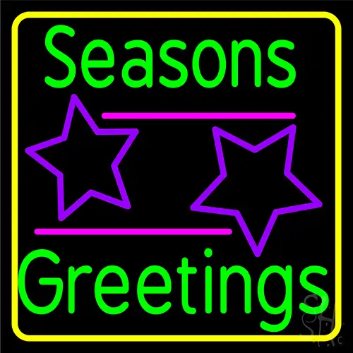 Seasons Greetings Block 2 Neon Sign
