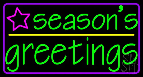 Seasons Greetings 2 Neon Sign