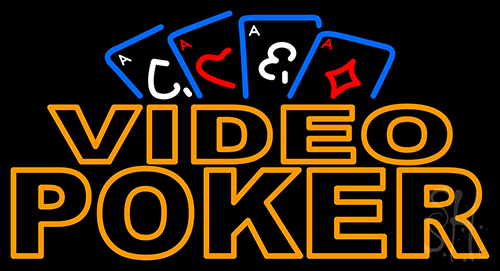 Video Poker With Cards 2 Neon Sign