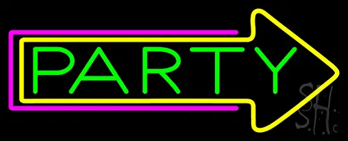Party With Arrow 2 Neon Sign