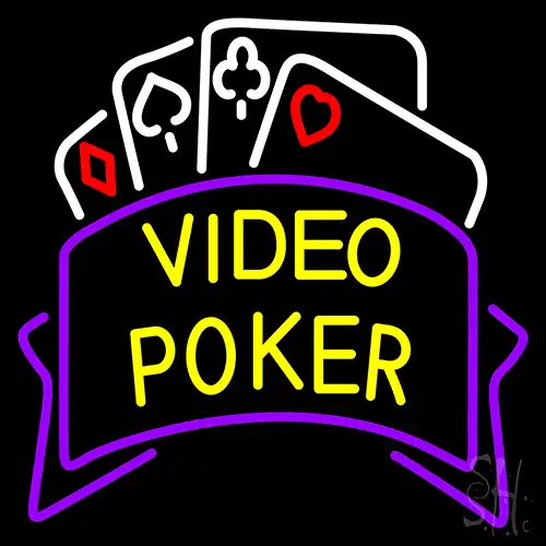 Video Poker Neon Sign