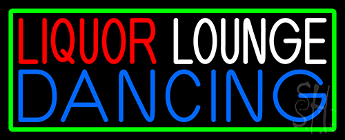 Bar Liquor Lounge Dancing With Wine Glasses Neon Sign