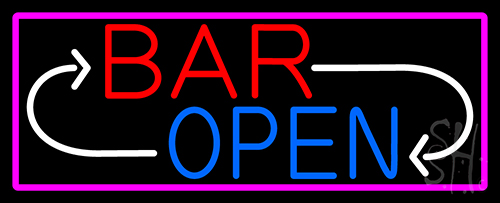 Bar Reverse Open Neon Sign
